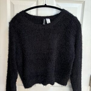 H&M Black Fuzzy Women’s Crew Neck Sweater